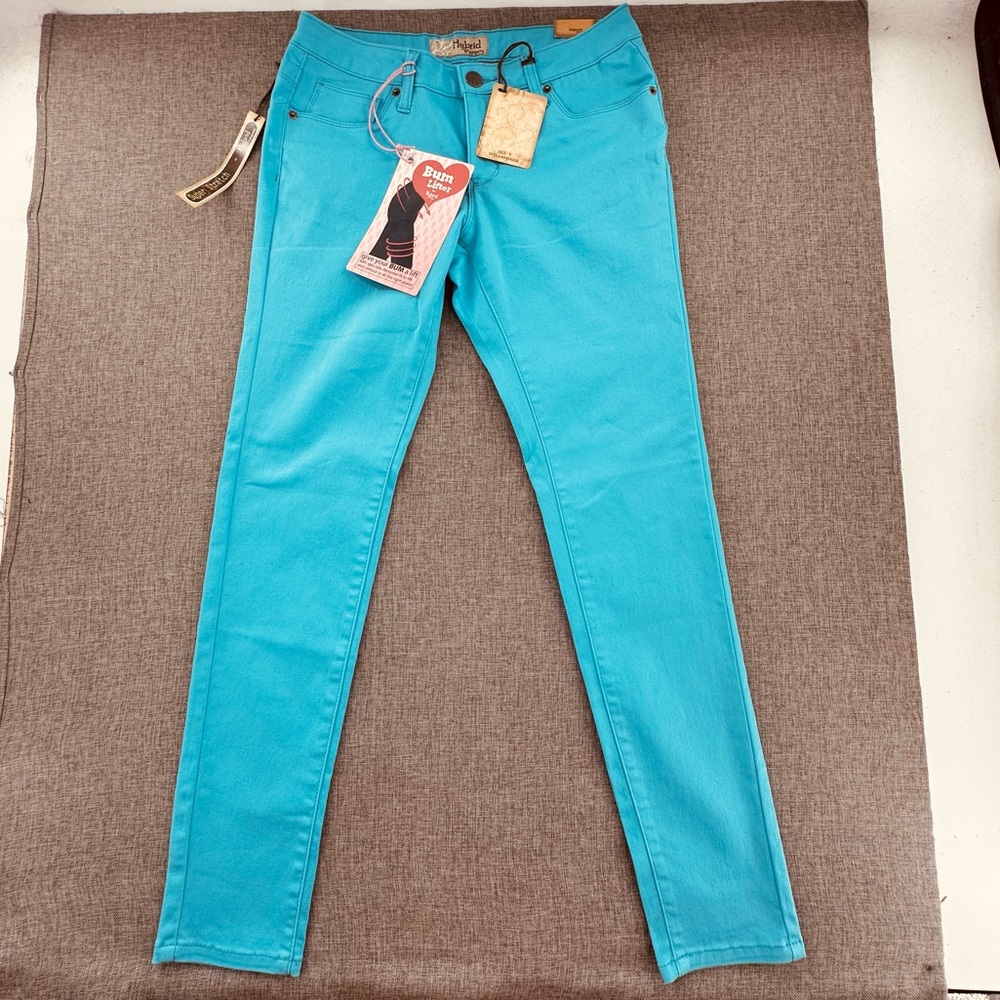 NEW! Hybrid & Company Skinny‎ Jeans Bum Lifter Turquoise 9 Cotton Blend Stretch - Picture 6 of 14